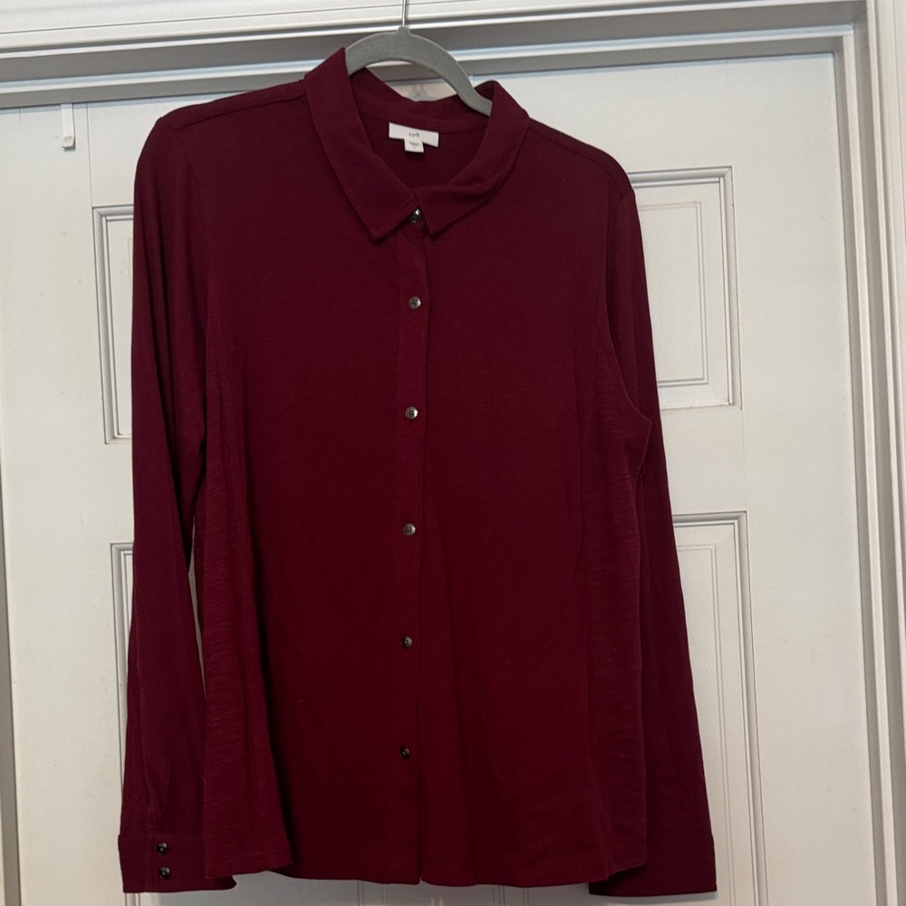 J. Jill Deep Burgundy Collared Shirt